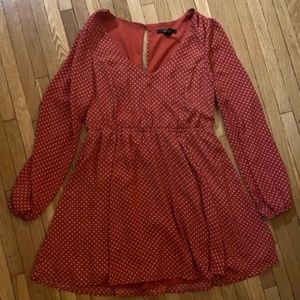 Mini Dress Polkadots Orange Forever 21 Size M